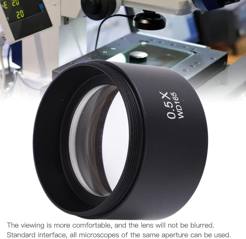 Natudeco WD165 0.5X Objective Lens, Wide Field Magnification Microscope Objective Lens Fine Workmanship Wide Field of View Magnifying Objective Lens for Laboratory - Image 4